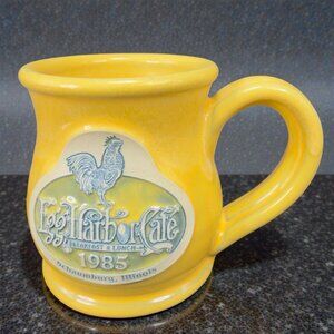Deneen Pottery Hand Made Stoneware Coffee Mug Yellow Egg Harbor Cafe Illinois